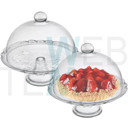 Imagem de Kit 2 Boleiras de Vidro com Pé e Tampa Lírio Prato 32cm para Bolo, Doce, Sobremesa, Decoração, Organização, Mesa Posta Elegante e Sustentável