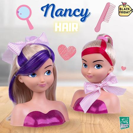 Boneca Busto Nancy Hair Faz Penteados E Maquiagem -supertoys