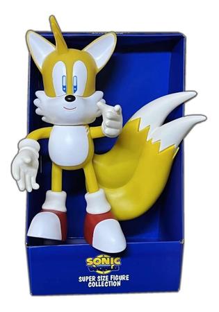 Kit 2 Bonecos Vinil Sonic E Tails 25 Cm Grande Articulados - Sp