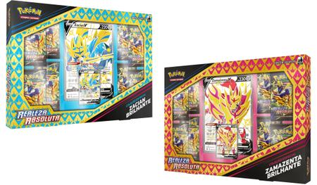 Box Zacian ou Zamazenta Brilhante Shiny Realeza Absoluta COPAG