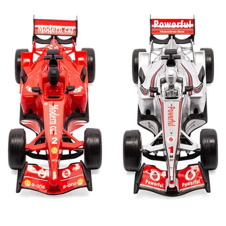 Brinquedo Carrinho Corrida Formula 1 A Fricção Com Som Prata