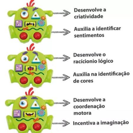 Imagem de Kit 2 Brinquedo Educativo Encaixar Bebê 1 ano Didatico Presente Menino Menina quebra cabeça Humor