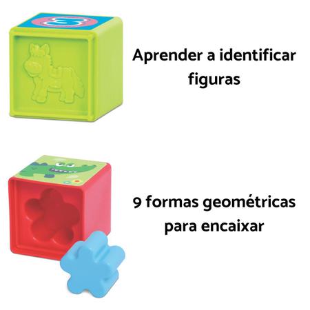 Kit Brinquedo Bebê Infantil Educativo Forma Encaixar Chocalho + 1