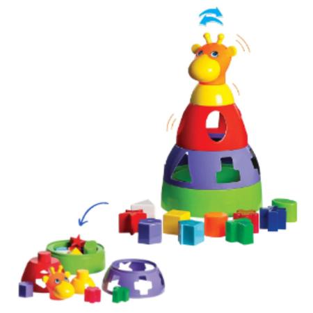 Imagem de Kit 2 Brinquedo Educativo Encaixar Empilhar Bebê 1 ano Presente Menino Menina Criança Didatico