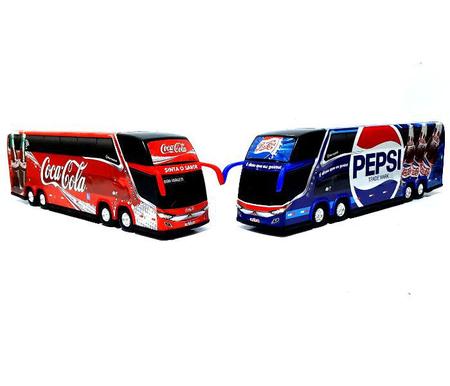 Kit 2 Brinquedo Miniatura Ônibus Coca Cola e Pepsi Coleções - Marcopolo G7  DD - G8 - mini - Miniatura - Min - Caminhões, Motos e Ônibus de Brinquedo -  Magazine Luiza