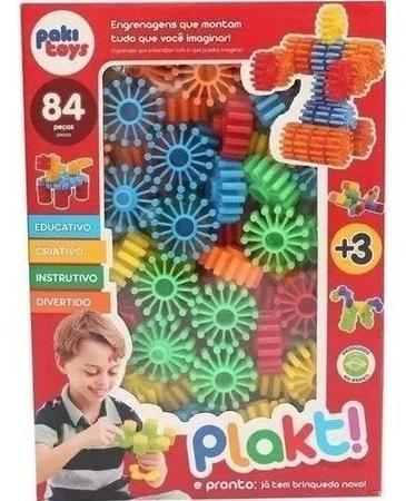 Brinquedo De Montar Encaixe Educativo Plakt Plukt Kit 184 Peças