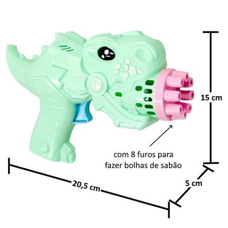 Imagem de Kit 2 Brinquedos Solta Bolinhas de Sabão Automático Dino + Refil 1 L