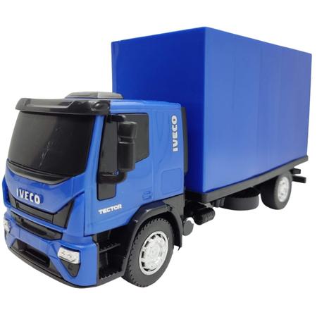 Caminhão Iveco Tector Baú com acessórios - Usual Brinquedos - Azul