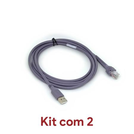 Imagem de Kit 2 Cabo Usb Leitor Symbol Motorola Zebra Ls2208 / Ls7708 / DS