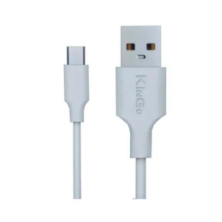 Imagem de Kit 2 Cabos USB-C Kingo Branco 2m 2.1A para Galaxy S8 Plus