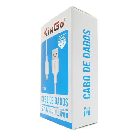 Imagem de Kit 2 Cabos Usb Kingo P/ Iphone 6 6s 1 MT Qualidade Top