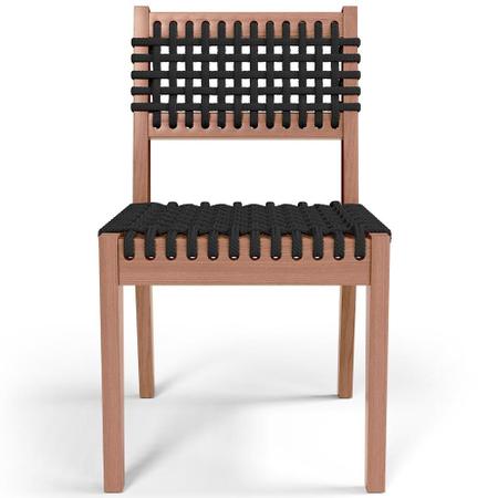 Imagem de Kit 2 Cadeira Área Externa Cozinha Varanda Corda Náutica Preto Giardino G01 Castanheira - Lyam Decor