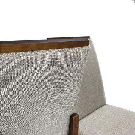 Imagem de Kit 2 Cadeira de Jantar Estofada Tecido Linho Base Madeira Eucalipto Maciça Modelo Veneza