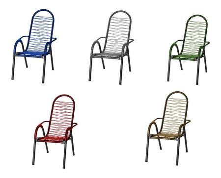 Imagem de KIT 2  Cadeira De Varanda Cadeira De Área Cadeira De Fio Colorido - Vermelha