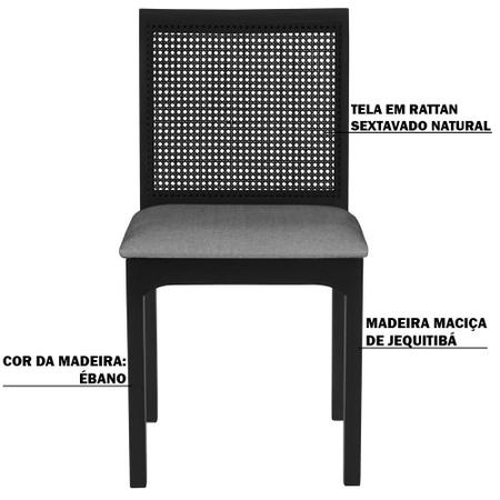 Kit 2 Cadeira Decorativa Sala de Jantar Steve Ébano G55 - Gran Belo Imagem de Kit 2 Cadeira Decorativa Sala de Jantar Steve Ébano G55 - Gran Belo