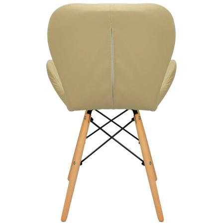 Imagem de Kit 2 Cadeiras Charles Eames Eiffel Slim Wood Estofada - Bege