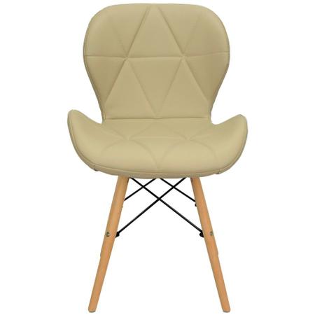Imagem de Kit 2 Cadeiras Charles Eames Eiffel Slim Wood Estofada - Bege