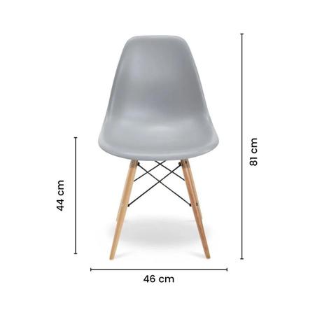 Imagem de Kit 2 Cadeiras Charles Eames Eiffel Wood Design Jantar Cinza