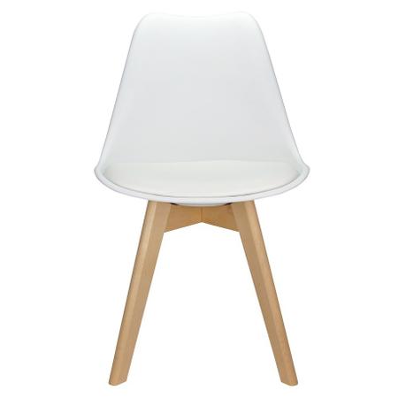 Imagem de Kit 2 Cadeiras Charles Eames Leda Luisa Saarinen Design Wood Estofada Base Madeira - Branca