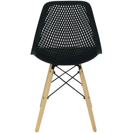 Imagem de Kit 2 Cadeiras Colmeia Furadinha Heloisa Eloá Charles Eames Eiffel Base Madeira - Preta