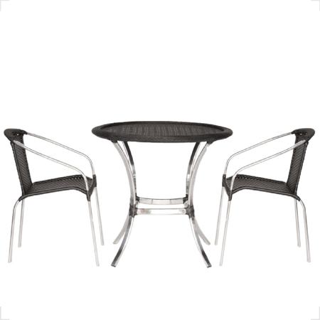 Imagem de Kit 2 Cadeiras De Alumínio E Mesa Com Borda para Área Externa Pinheiro Artesanal