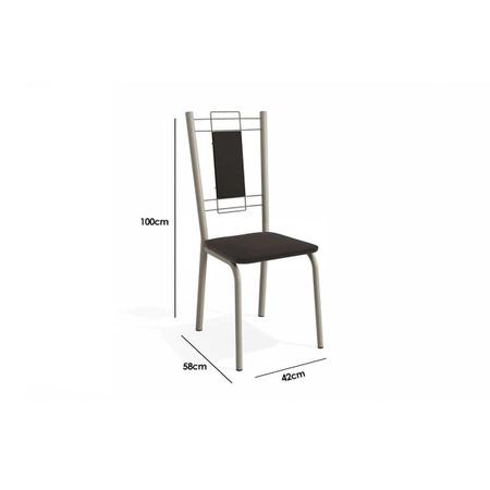 Imagem de Kit 2 Cadeiras de Cozinha Florença 2C005NK  2 Un Níquel/Courano Preto - Kappesberg