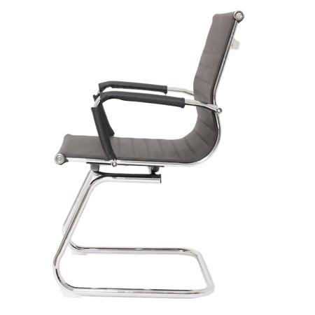 Imagem de Kit 2 Cadeiras De Escritório Interlocutor Fixa Baixa Stripes Esteirinha Charles Eames Eiffel Preta