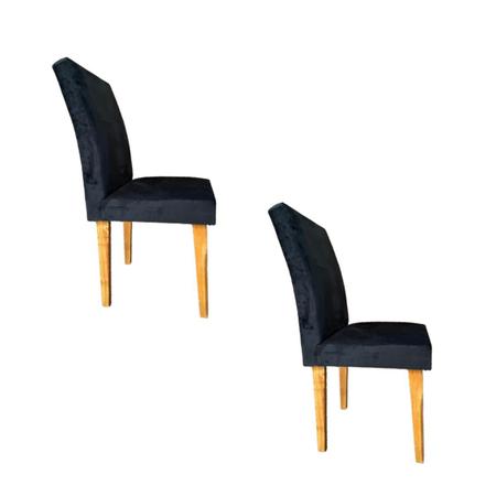 Imagem de Kit 2 Cadeiras De Jantar Estofadas Conjunto Luxor Veludo Pés em Madeira