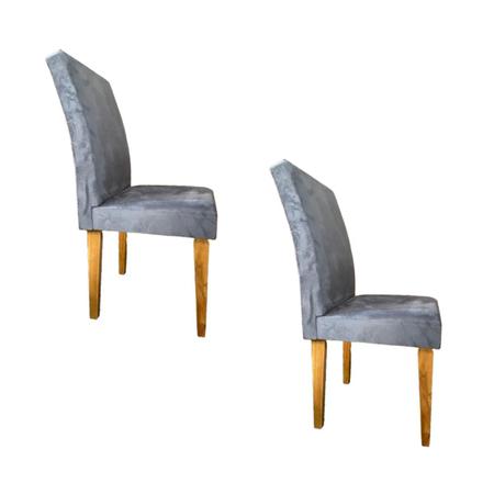 Imagem de Kit 2 Cadeiras De Jantar Estofadas Conjunto Luxor Veludo Pés em Madeira
