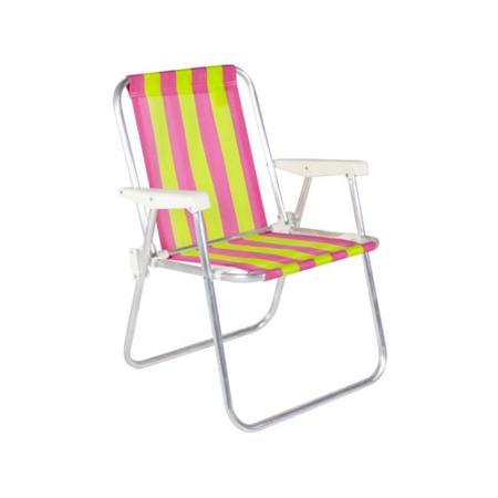 Imagem de Kit 2 Cadeiras de Praia Alta em Alumínio Cores Sortidas