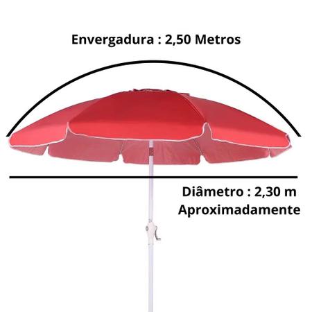 Imagem de Kit 2 Cadeiras de Praia Xadrez + Guarda Sol 2 M de Aluminio / Bagum Manivela