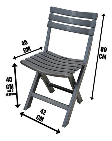 Imagem de Kit 2 Cadeiras Dobrável De Plástico Rústico