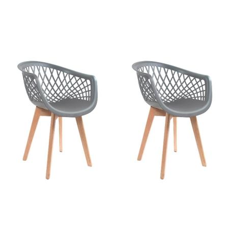 Imagem de Kit 2 Cadeiras Eames Design Wood Web Cinza