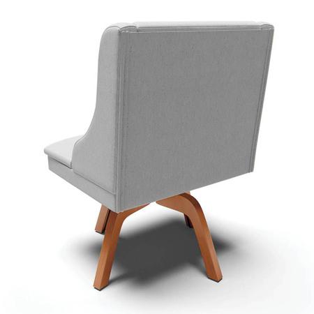 Imagem de Kit 2 Cadeiras Estofadas Giratória para Sala de Jantar Lia Linho Cinza - Ibiza