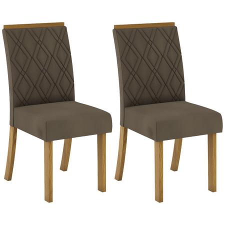 Imagem de Kit 2 Cadeiras Estofadas para Sala de Jantar Vita Nature/Bege - Henn