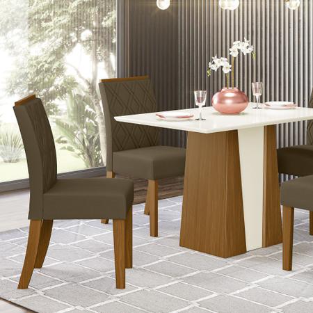 Imagem de Kit 2 Cadeiras Estofadas para Sala de Jantar Vita Nature/Bege - Henn