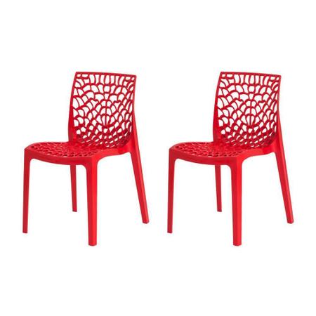 Imagem de Kit 2 Cadeiras Gruvyer Vermelha Sala Cozinha Jantar