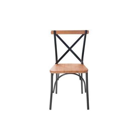 Imagem de Kit 2 Cadeiras Industrial Aço Madeira Maciça Laís Art&Luxo Móveis