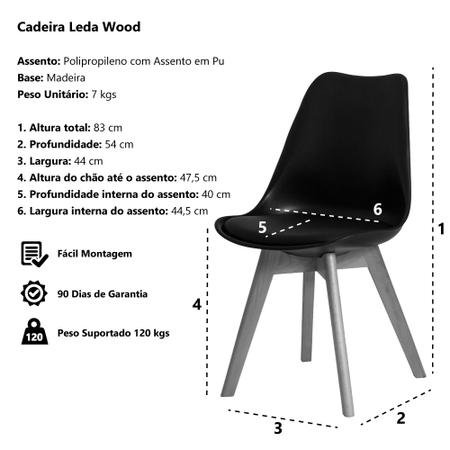 Imagem de Kit 2 Cadeiras Leda Saarinen Design Branca Sala Cozinha Jantar