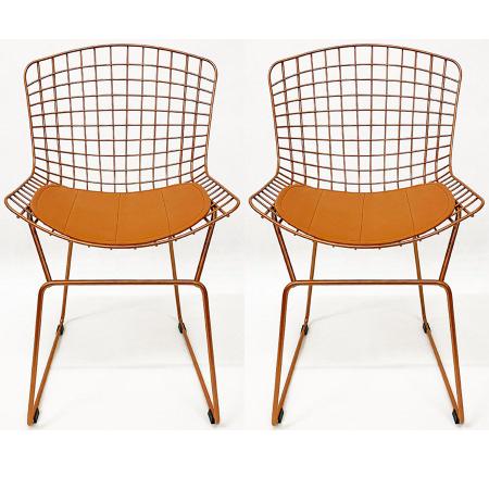 Imagem de Kit 2 Cadeiras para cozinha BERTOIA cobre assento cobre - Poltronas do Sul