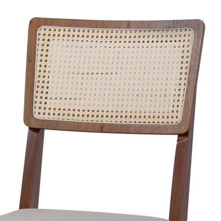 Imagem de Kit 2 Cadeiras Prime Wood com Assento Estofado Facto e Encosto de Tela Rattan Natural