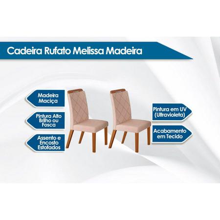 Cadeira Sala de Jantar Melissa Madeira Kit 2 Un - Rufato - Costa Rica