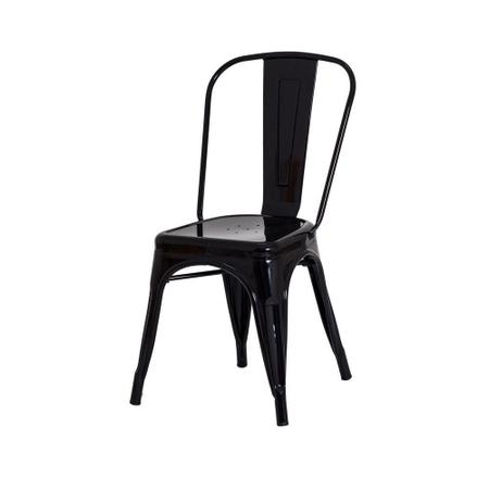 Imagem de Kit 2 Cadeiras Tolix Iron Design Preta Brilhante Aço Industr