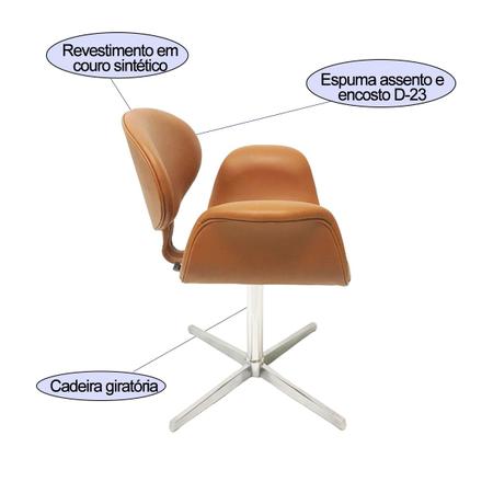 Imagem de Kit 2 Cadeiras TULIPA cor Cobre - Poltronas do Sul