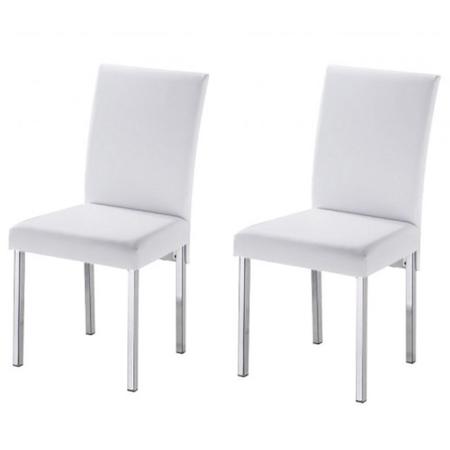 Imagem de Kit 2 Cadeiras Vitória para Sala de Jantar-Assento sintético branco