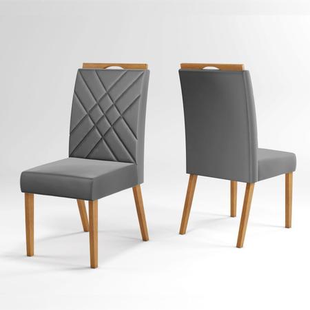 Imagem de Kit 2 Cadeiras Wood Belgica Mel/Cinza