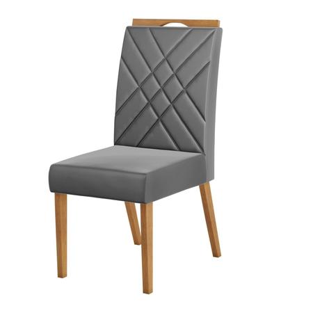 Imagem de Kit 2 Cadeiras Wood Belgica Mel/Cinza