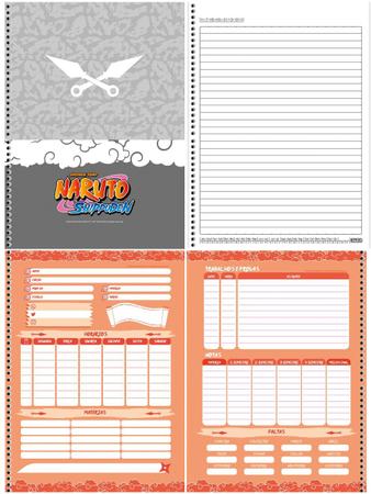 Kit 5 Cadernos Naruto Shippuden + Caderno Desenho Naruto - sd em