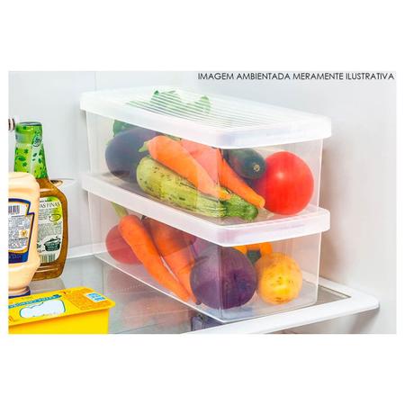 Imagem de Kit 2 Caixa Organizadora Pequena para Frutas Verduras Legumes Saladas Transparente