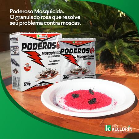 Imagem de Kit 2 Caixas Com 33 Pacotes Mosquicida Poderoso Granulado Kelldrin Kit 66 Unidades 25gr Mata Mosca Varejeira Mosquito